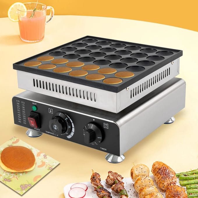 DHN Pannenkoek Machine - 36-gaats Pannenkoekenmachine - 900W - Mini Pannenkoekenmaker - Elektrische Pannenkoekenmaker
