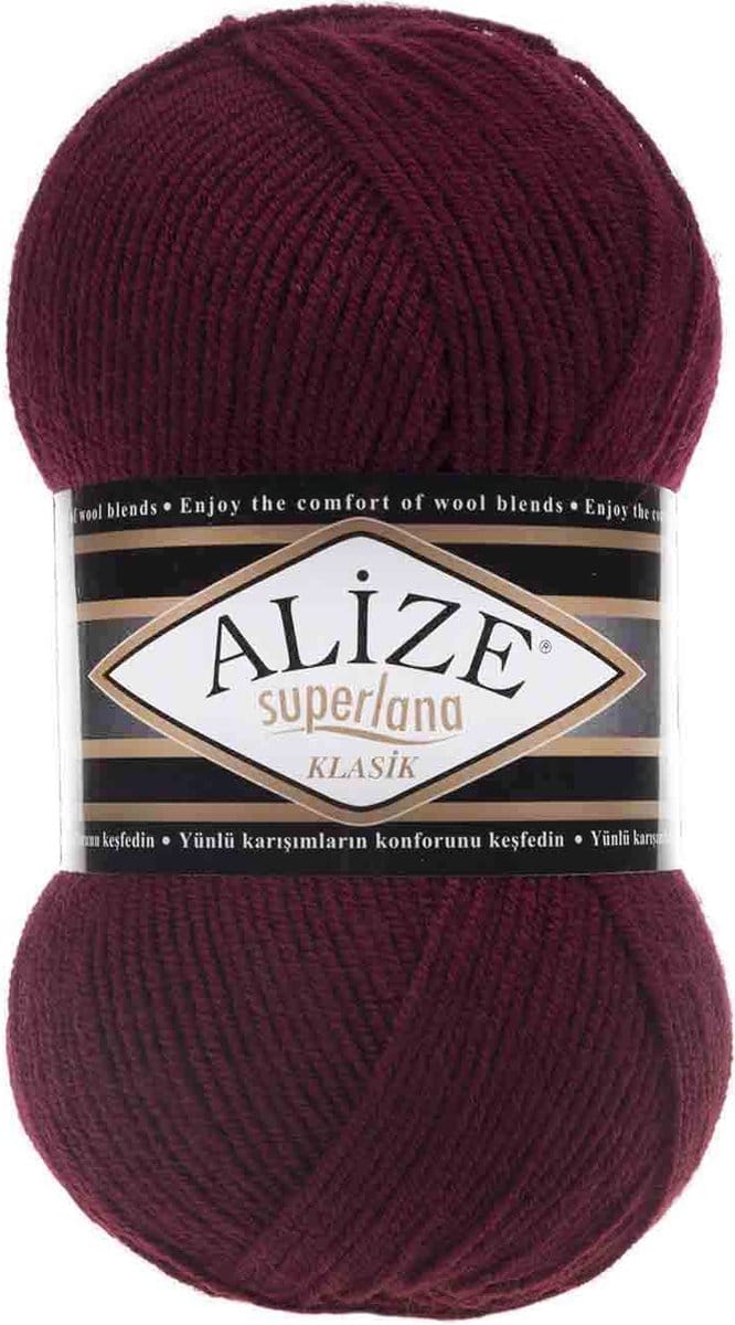 Alize Superlana Klasik Boredeaux 57 Pakket 5 Bollen 500 Gram