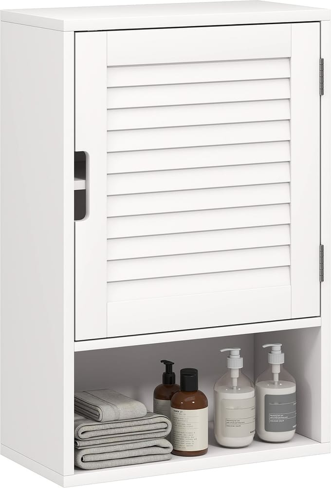 Homcom Wall Cabinet-MDF-40L x 20B x 60H cm-Wit