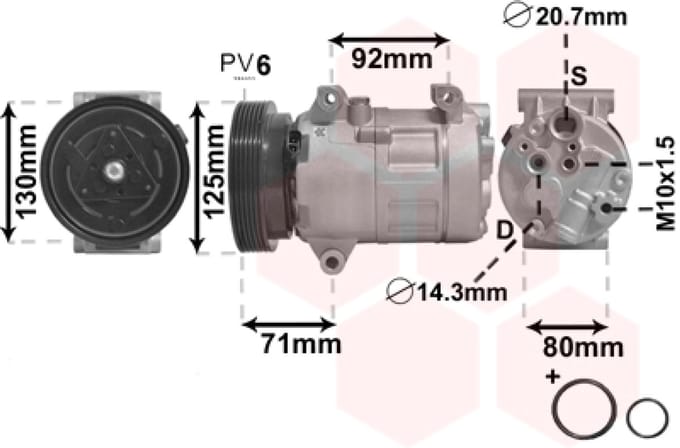 Van Wezel - AIRCO COMPRESSOR VOOR RENAULT MEGANE 1995-1999 8200050141