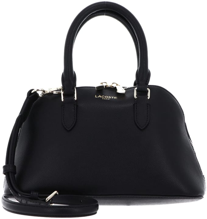 LACOSTE Leren handtas schoudertas Champs-Élysées Top Handle Bag Noir zwart