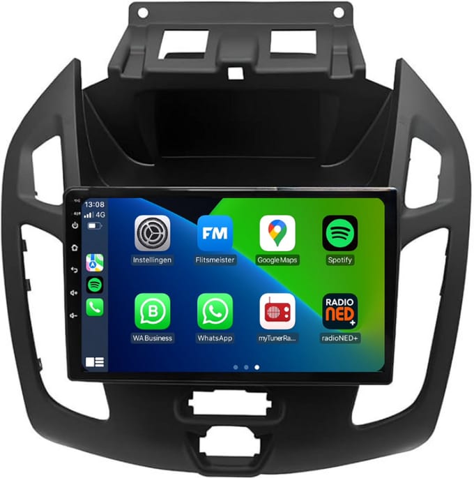 Carplay autoradio voor Ford Transit Tourneo Connect | 2013 t/m 2018 | Android 13 | Draadloos Apple Carplay & Android auto | 2GB + 32GB | 8-Core processor | Davilon | 2025 model | Zwart | 2013 2014 2015 2016 2017 2018 | Bluetooth & Wifi