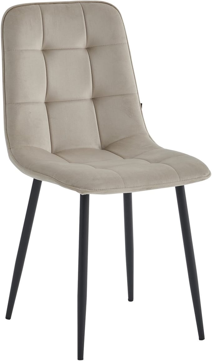 Colenis Bloqs Eetkamerstoel – Beige – Velvet – Set van 2