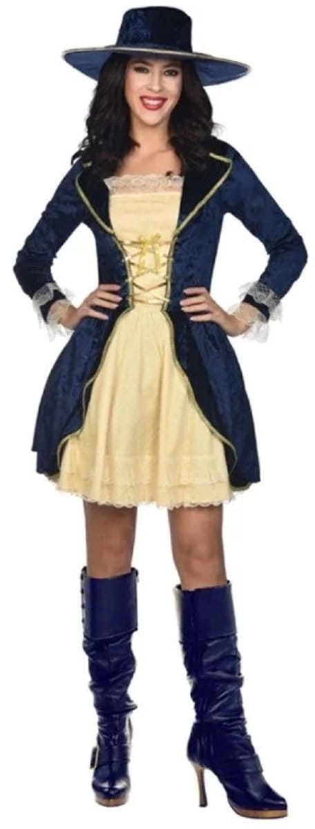 Amscan Captain Pirate Bride Dameskostuum Piraat blauw maat L