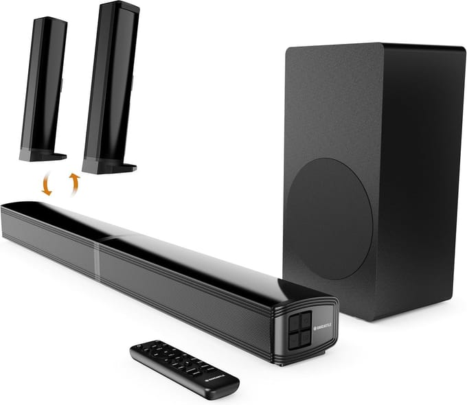 Oakcastle SB80 Xtra Bluetooth Split Soundbar - Afneembare Luidsprekers - Subwoofer - HMDI ARC - EQ-modi