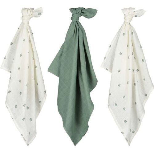 Prénatal hydrofiele luiers klavertjes 3 stuks Midgreen unisex