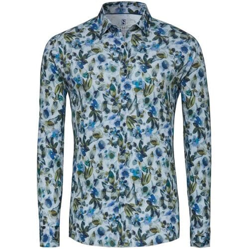 Desoto Overhemd Allover Vivid Flowers Pattern Groen-Blauw / male
