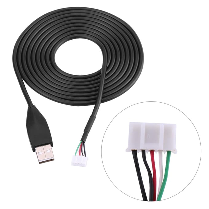 2 meter USB Muis Lijn Draad Kabel Vervanging Reparatie Accessoire Voor MX518 Gaming Muis black