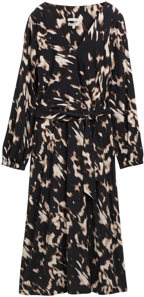 Tom Tailor - Wikkeljurk met patroon - Maat 42 - blurry animal design
