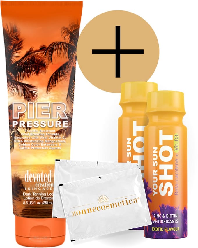 Devoted Creations - Pier Pressure + 2 Your Sun Shots + 2 Verfrissingsdoekjes