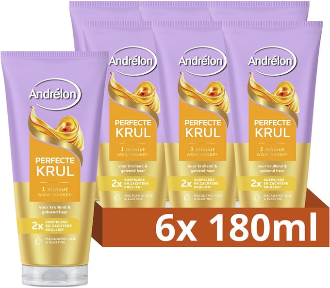 Andrélon -1 Minuut Haarmasker - Perfecte Krul - 6 x 180 ml