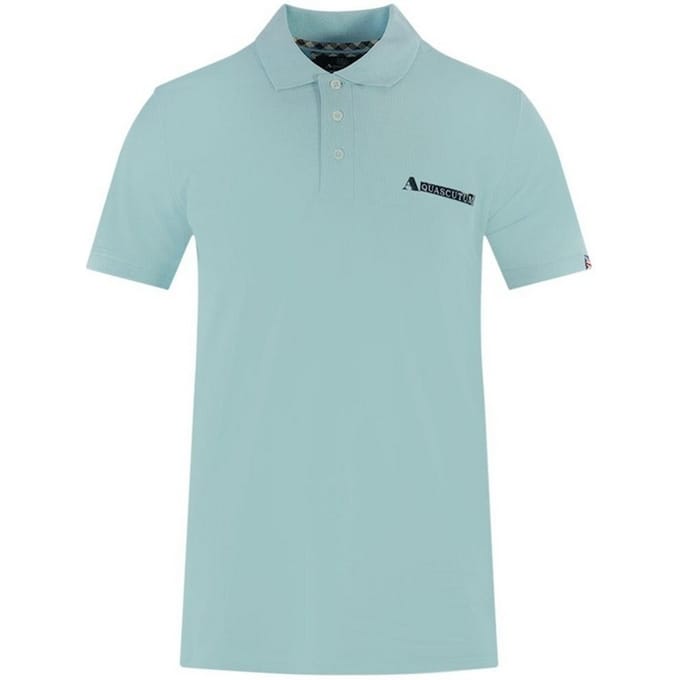 Aquascutum Heren Boxed Logo Polo Shirt (Lichtblauw)