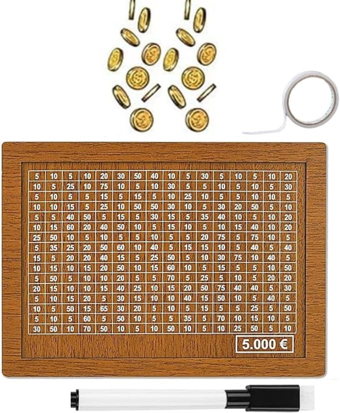 Solidchoice - Houten Spaarpot met Doelstelling van 5000 Euro