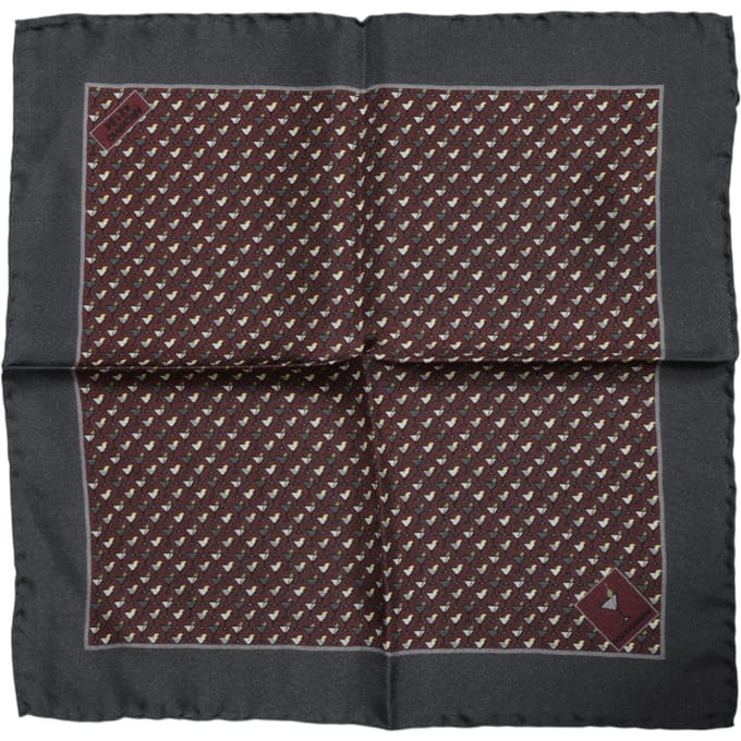 Bordeaux Cocktail Zijde Vierkante Foulard Sjaal
