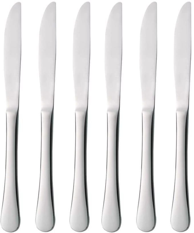 HENDI Tafelmes set - Bestek - Roestvast staal - 230mm - 6 stuks - Grijs