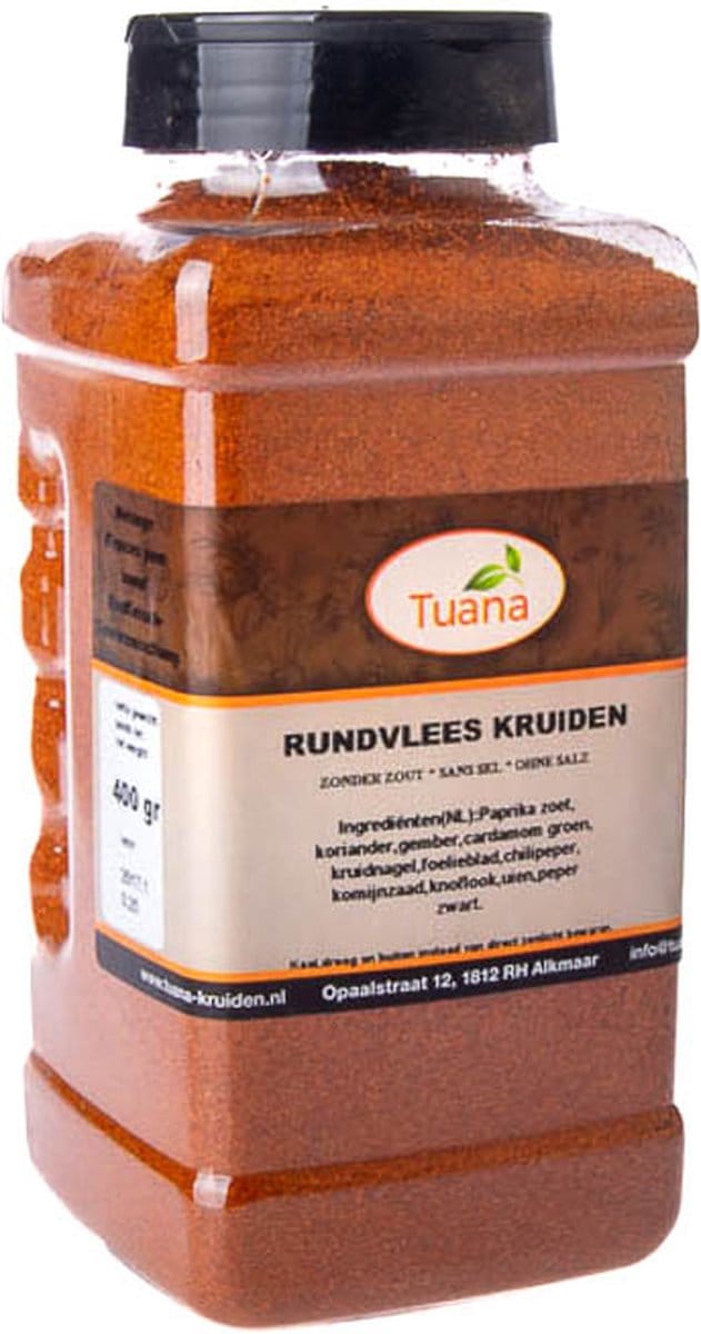 Tuana Kruiden - Rundvlees Kruiden - Strooibus 400 Gram - Tuanashop - GP-R-0007