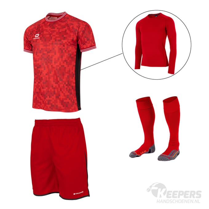 Stanno Pixel Keeperstenue Red Black