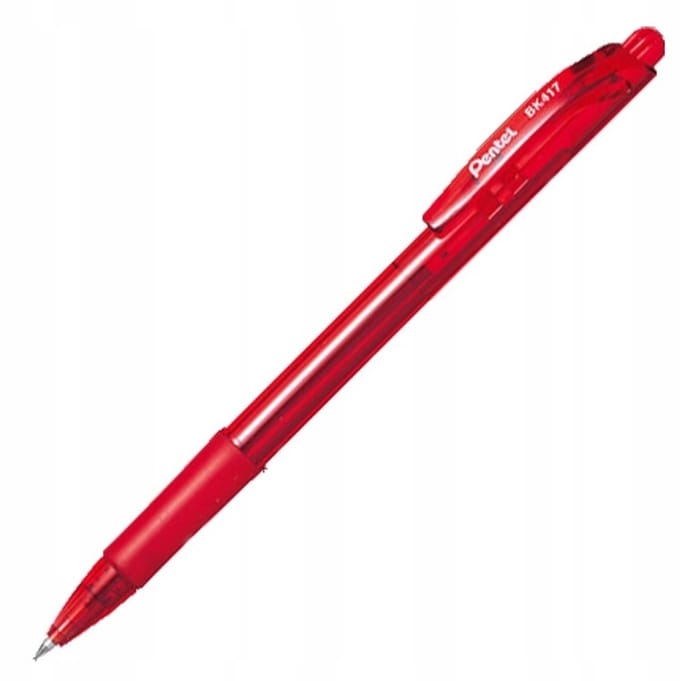 Pentel BK417 Rode Automatische Pen - Comfortabel en duurzaam