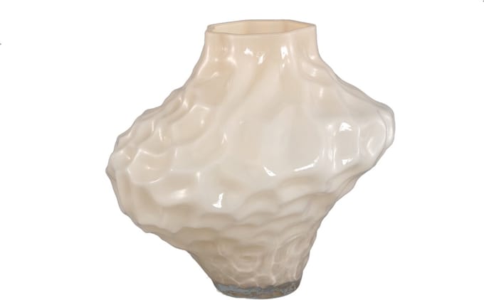 PTMD Moises Cream Irregular Dented Glass Vase L