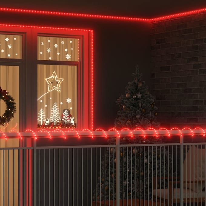vidaXL - Touw - Licht - met - touwlichten - Rood - 100 - m - PVC