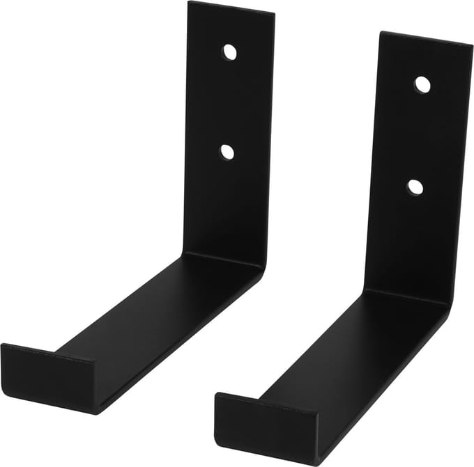 Marcellis - 2x Industriële plankdrager - Voor plank 15cm + schroefset - mat zwart - staal - T4