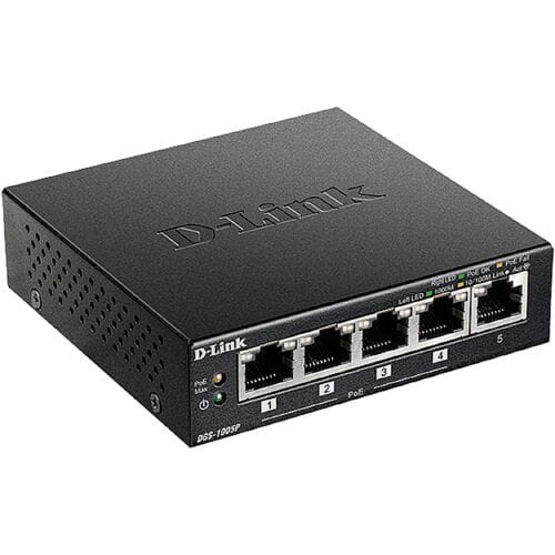 D-Link DGS-1005P/E DGS-1005P/E Netwerk switch 5 poorten 1 / 10 GBit/s