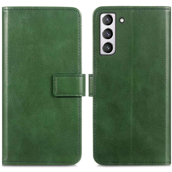 imoshion Hoesje - Geschikt voor Samsung Galaxy S21 FE - Luxe Bookcase - Groen
