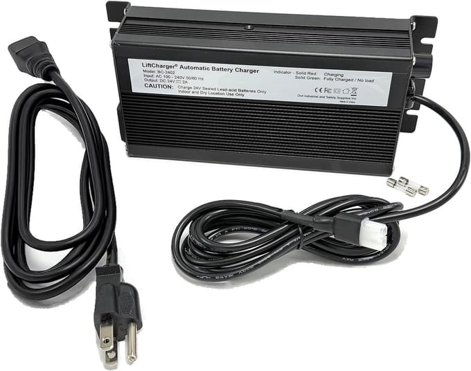 Acculader Traplift - Batterijlader Onderdeel - Veilig Opladen - Volautomatisch - 24V - Zwart