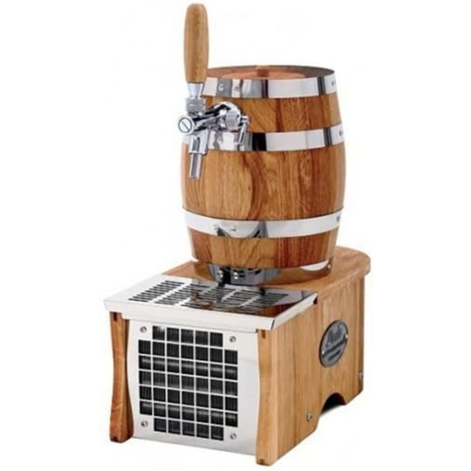 Complete Soudek 20 biertapinstallatieset: enkelvoudige droge koeler (20 l/u) met tapkraan en groene draagtas.