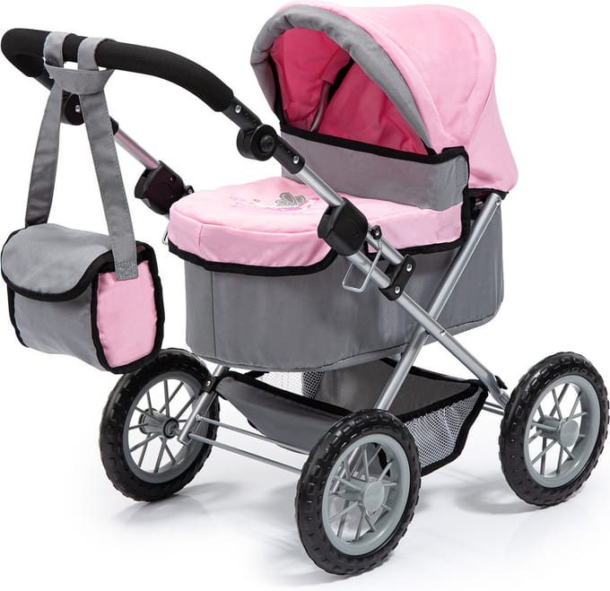 Bayer Design Dolls Pram Trendy - Gray/Pink (13008AA)