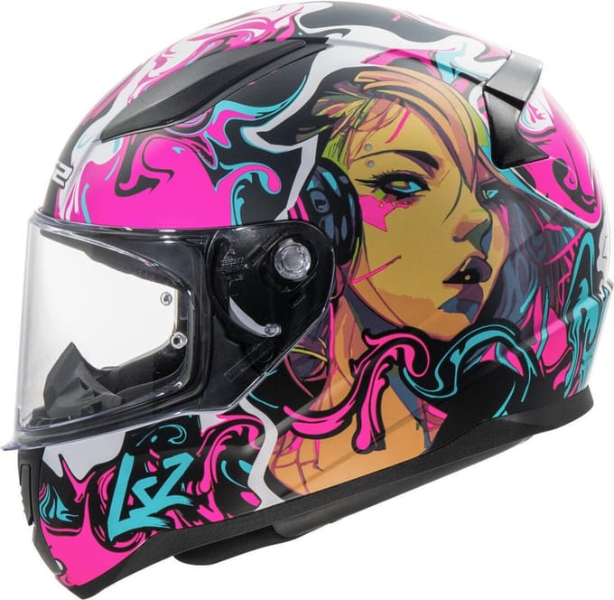 LS2 FF353 Rapid II Cyberg Paars Cyaan 06 Integraalhelm - Maat 2XL - Helm