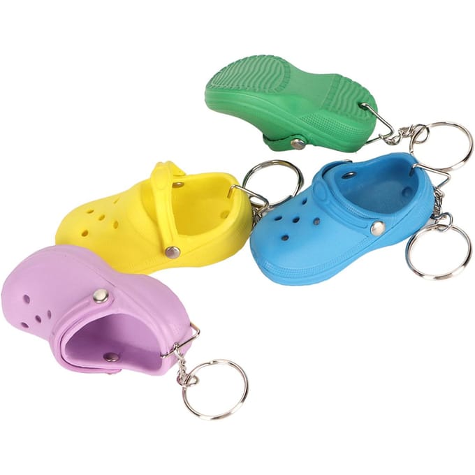 Mini Porte-clés Chaussure à Trous Décoratif Léger Réutilisable Porte-clés Mignon Pantoufle pour Sac Sac à Dos Voiture blue