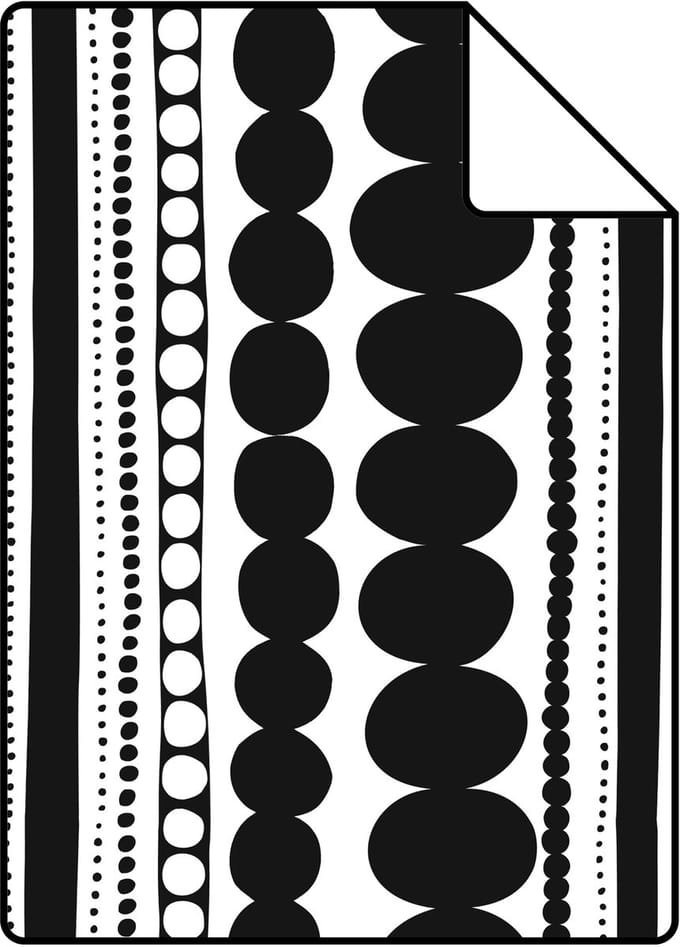 Proefstaal ESTAhome behang kralen zwart en wit - 26.5 x 21 cm - 138838-S