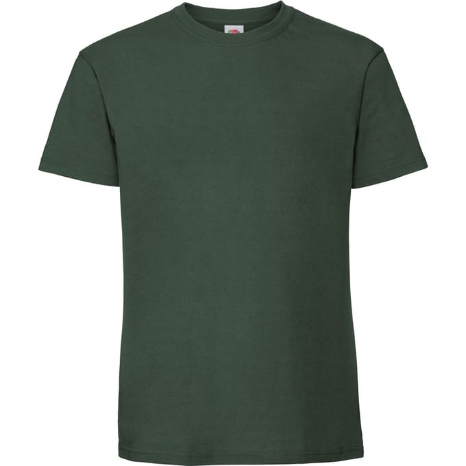 Fruit Of The Loom Mens Ringgesponnen Premium Tshirt (Bottle Groen)