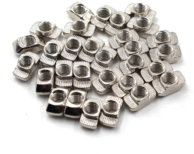 50x M5 T-moeren voor 4040 Aluminium Profielen - Vernikkeld Staal