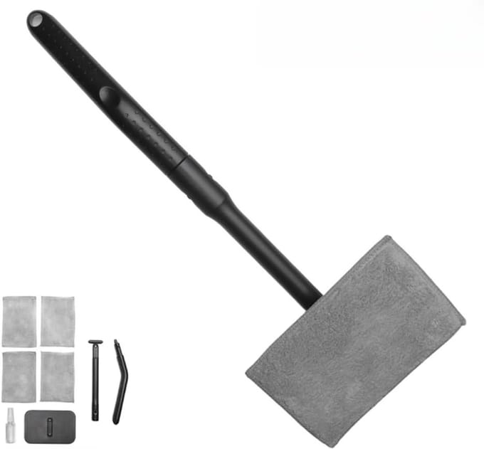 Auto Glas Reiniger - Ontdooier Kit - Helder Zicht - Draaibare Kop - 24 x 11 cm - Grijs