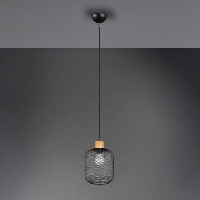 Reality Leuchten Hanglamp Calimero kooi-look 1-lamp Ø 18 cm