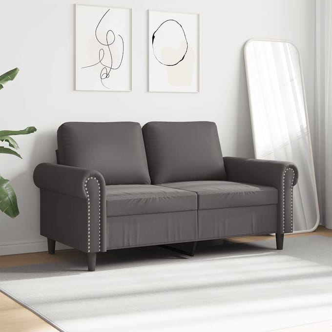 vidaXL - Tweezitsbank - 120 - cm - kunstleer - grijs