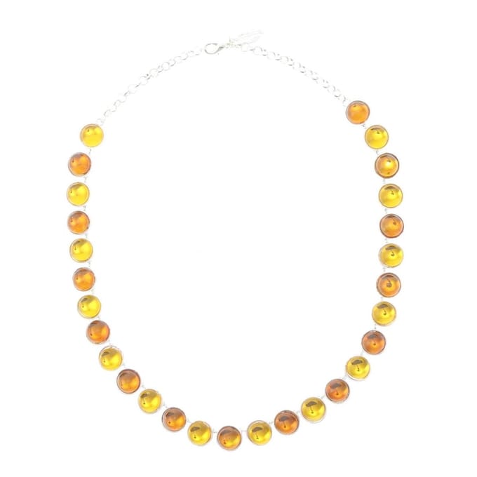 Behave - Ketting dames retro stijl - zilverkleur bruine stenen - 47 cm