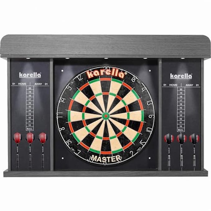 Dartbordkast met LED Verlichting en Scorebord