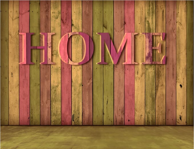 Fotobehang - house (pink).