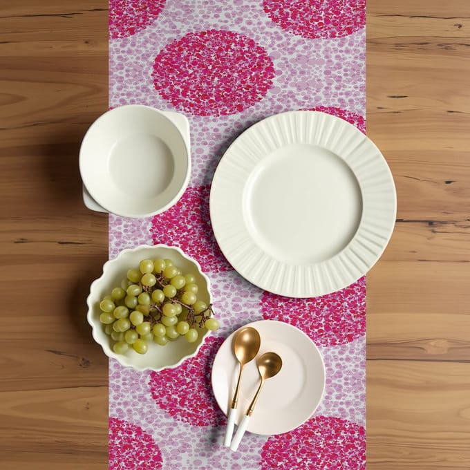 ABAKUHAUS Abstracte Tafelrunner – Rechthoekig 40x180 cm – Roze fuchsie