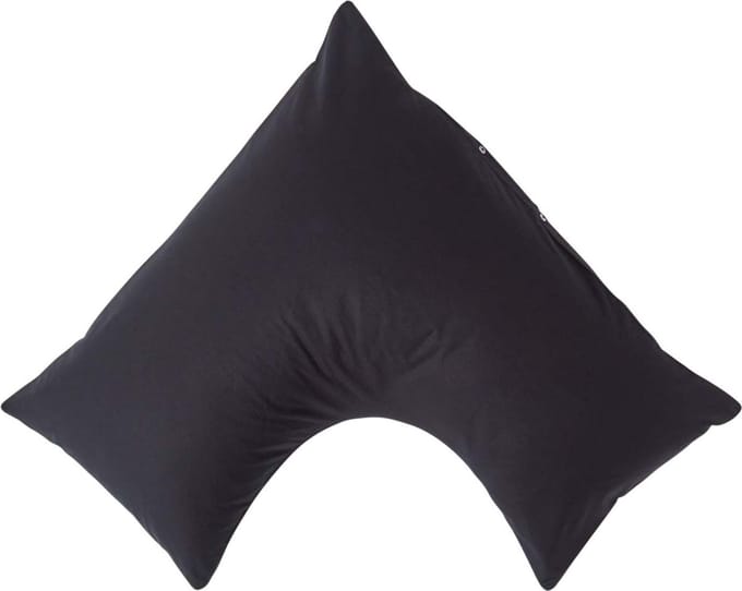Homescapes Percale Katoen V-Kussensloop - Zwart - 100% Egyptisch Katoen - 200TC - 38 x 76 cm