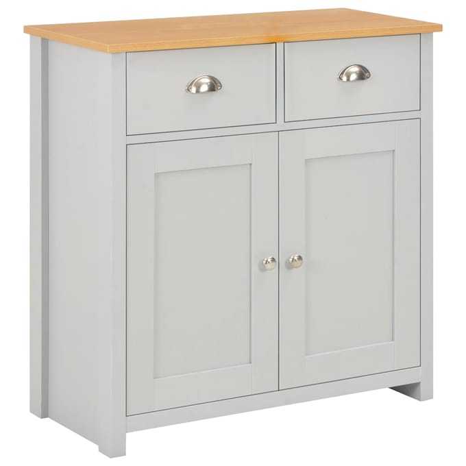 vidaXL - Dressoir - 79x35x81 - cm - grijs