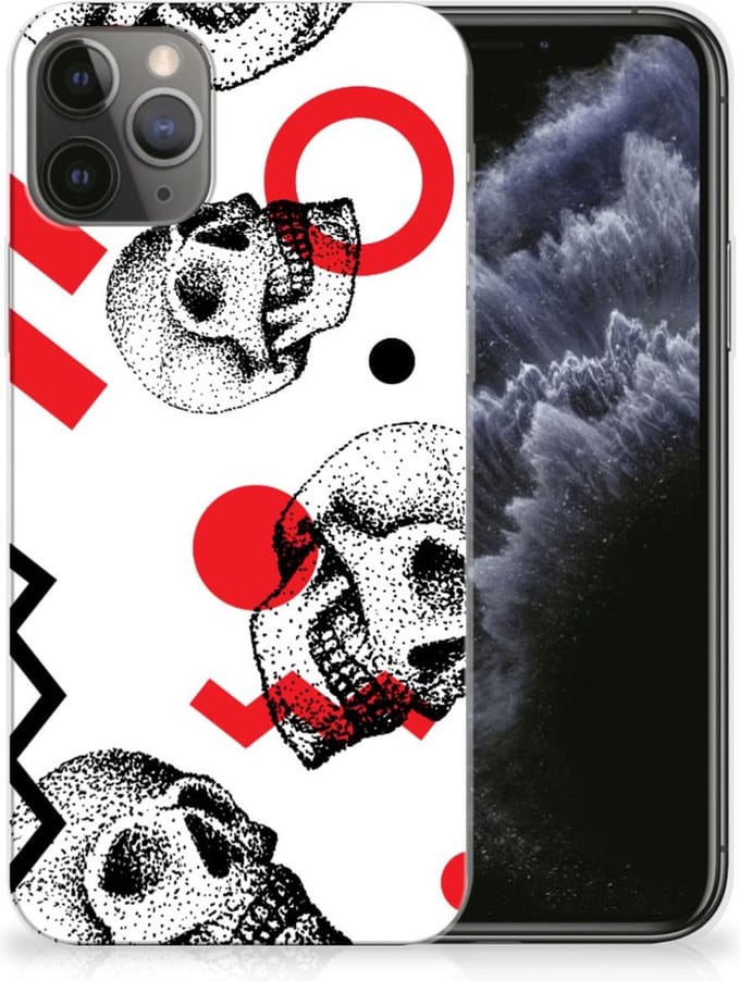 Silicone Back Case Apple iPhone 11 Pro Skull Red