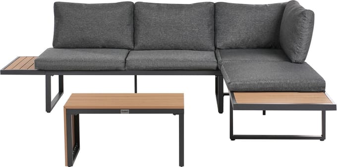 PIENZA - Loungeset voor 4 - Lichtbruin/Grijs - Kunsthout