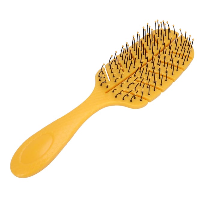 Gebogen Vent Haarborstel Grote Paddle Massageborstel Snel Föhnen Styling Haarborstel yellow