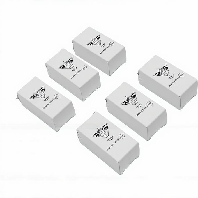 6 Dozen Wenkbrauw Mapping Draad 30 Meter Per Doos Vooraf Inkt Semi-Permanente Wenkbrauw Mapping Draad Wit white