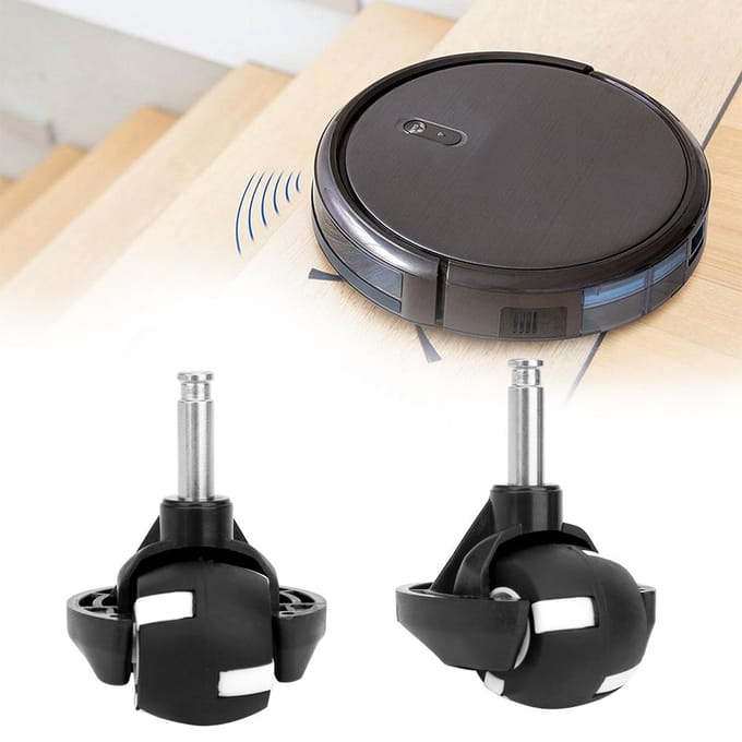 2 Pièces Robot Balayeur Roues Universelles ABS Accessoire de Remplacement Adapté pour Deebot N79 N79S gray