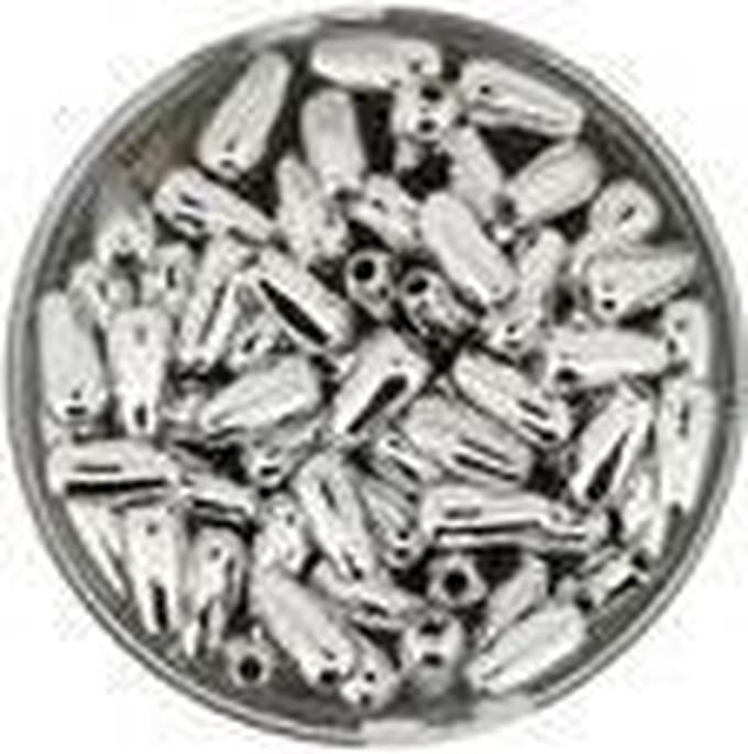 0802-08914 Parels druppelvormig zilverkleurig metallic 4x8 mm
